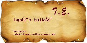 Topán Enikő névjegykártya